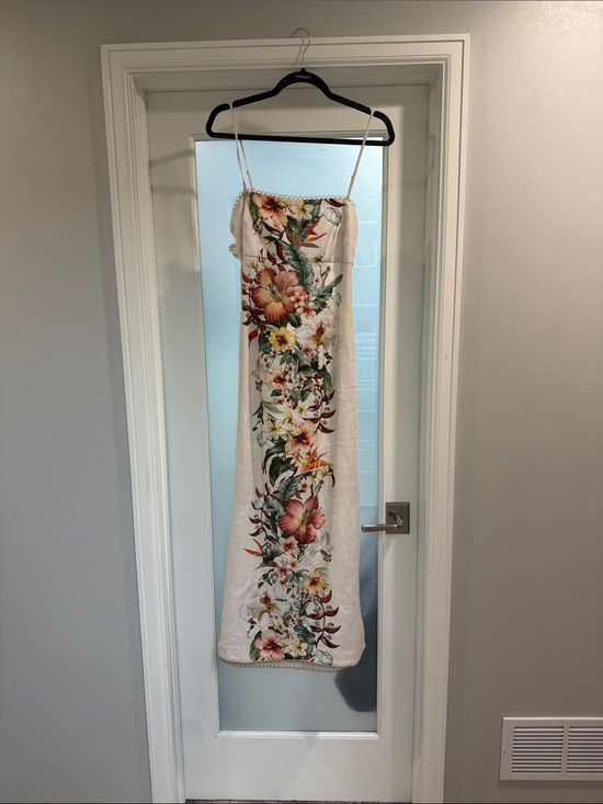 Zimmermann Dresses & Skirts - Zimmermann Floral Linen-Blend Maxi Dress - Cream with Tropical Print